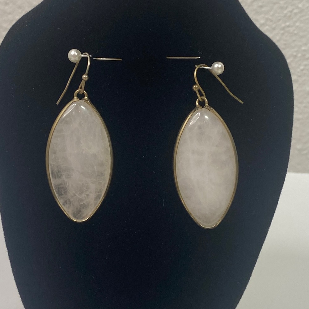 Rose Quartz Marquise Drop Earrings Pink Gemstone Jewelry Romantic Fairycore